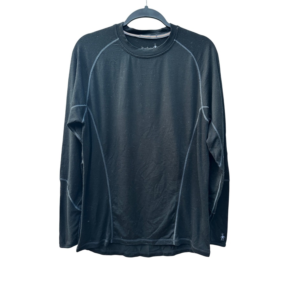 Smartwool Mens Merino 250 Base Layer Crew Long Sleeve Black Large L Wool Top